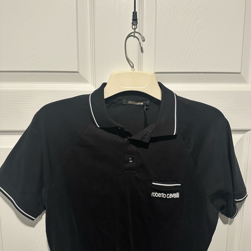 Roberto Cavalli Black Polo Shirt for Men